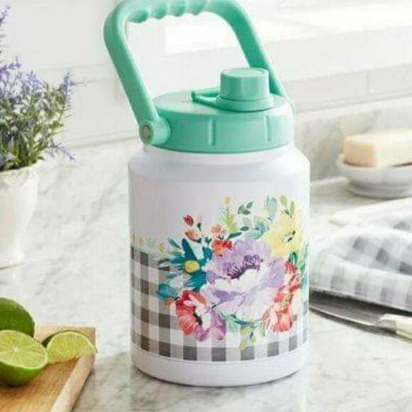 NWT The Pioneer Woman Sweet Romance 71 Fluid Ounces Stainless Steel Jug … - Picture 1 of 6